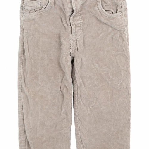 Grain de Ble Girls Beige Cotton Capri Trousers Size 18 Months Button