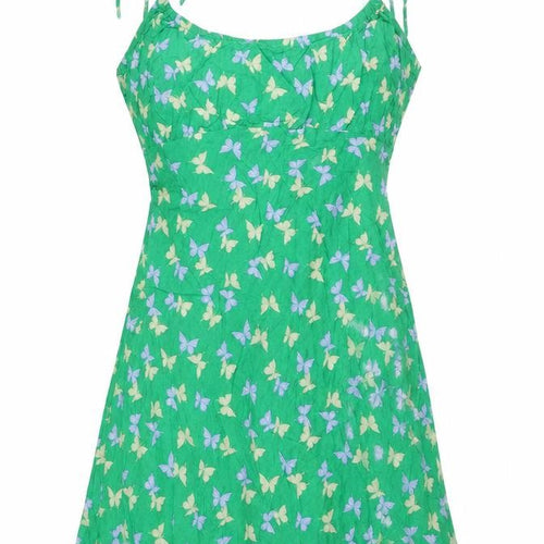 Divided by H&M Womens Green Geometric Viscose Mini Size L Scoop Neck Pullover - Butterfly