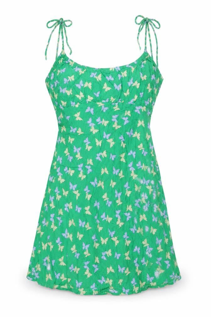 Divided by H&M Womens Green Geometric Viscose Mini Size L Scoop Neck Pullover - Butterfly