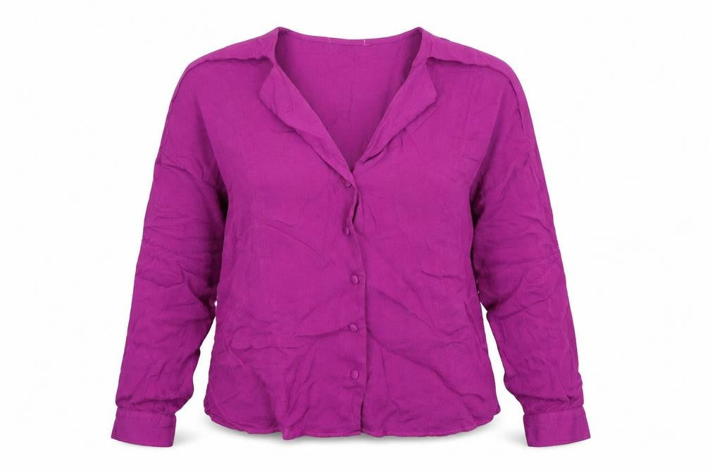 Next Womens Purple Viscose Basic Blouse Size 14 V-Neck