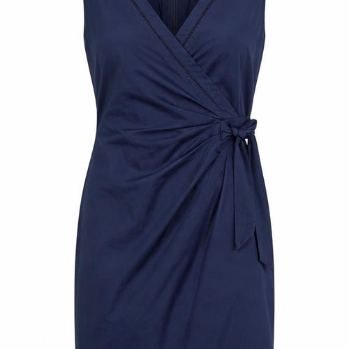 Coast Womens Blue Cotton A-Line Size 12 V-Neck Zip
