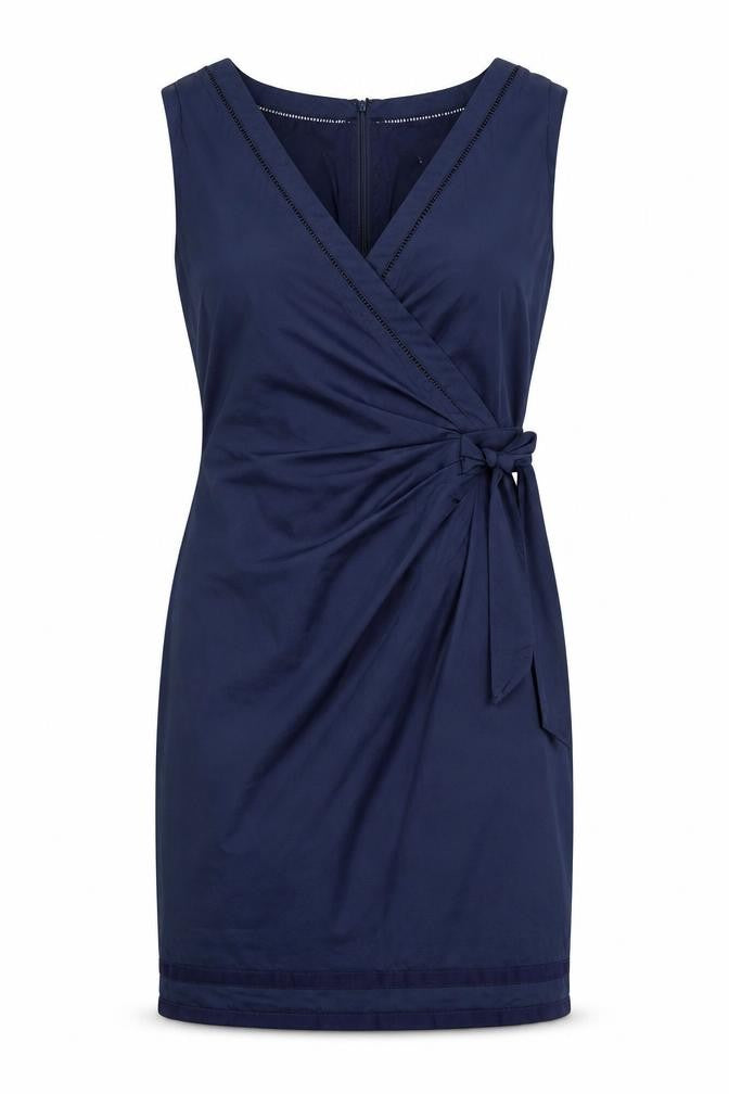 Coast Womens Blue Cotton A-Line Size 12 V-Neck Zip