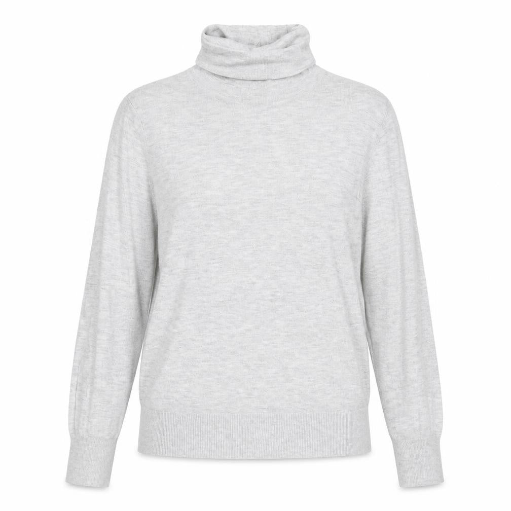 Front view of Zara women’s grey roll neck modal jumper, size M