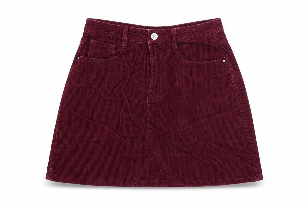 Denim & Co. Womens Purple Cotton A-Line Skirt Size 8 Zip