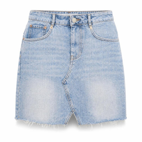 ASOS Womens Blue Cotton A-Line Skirt Size 4 Zip