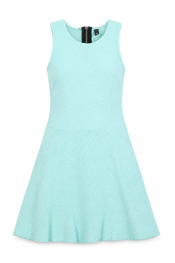 Divided Womens Blue Cotton A-Line Size 6 Scoop Neck Zip
