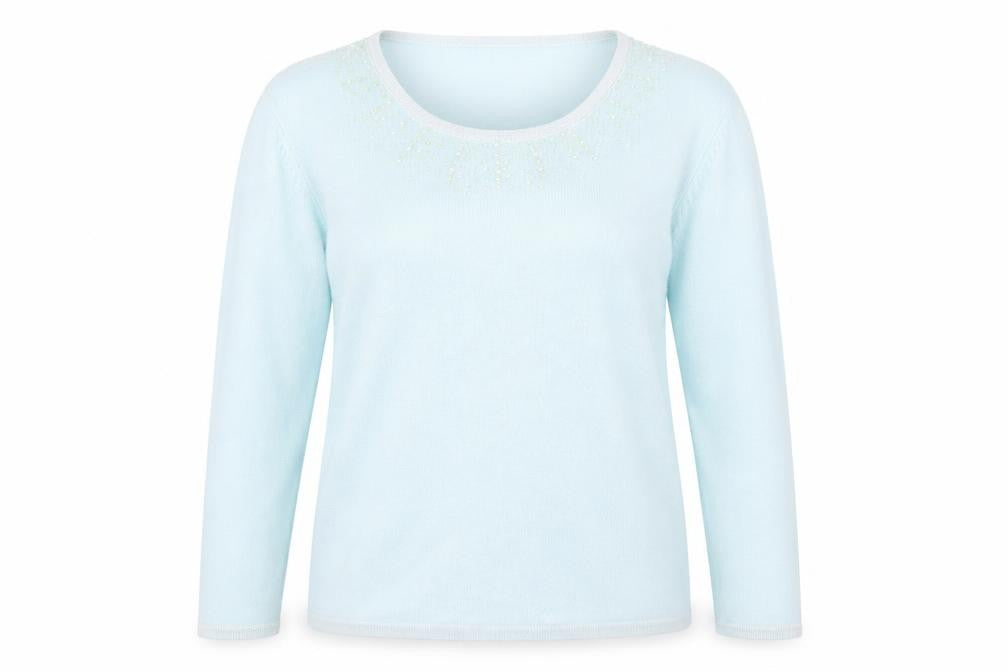 Tigi Womens Blue Scoop Neck Acrylic Pullover Jumper Size 14 - Size 14-16
