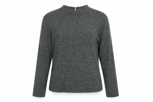 Front view of Atmosphere women’s grey polyester basic t-shirt, size UK 6, round neck