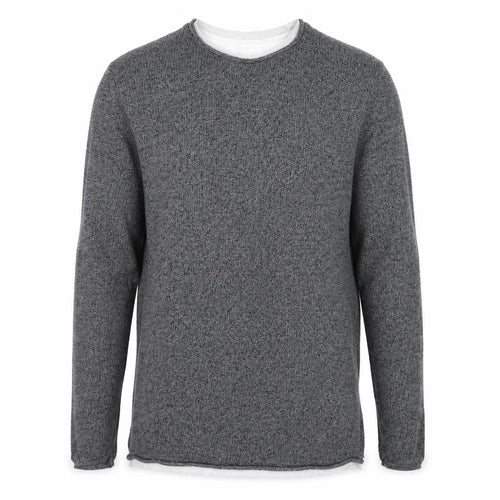 George Mens Grey Round Neck Acrylic Pullover Jumper Size S Long Sleeve