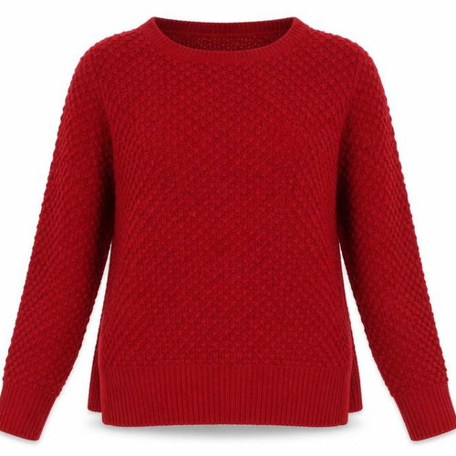 Sfera Womens Red Round Neck Acrylic Pullover Jumper Size L