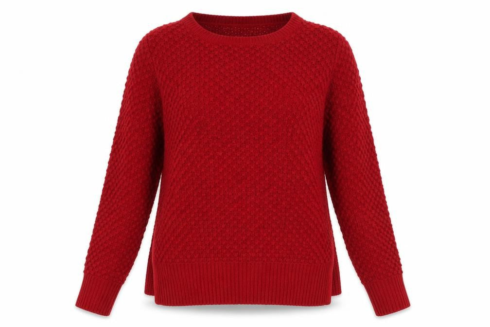 Sfera Womens Red Round Neck Acrylic Pullover Jumper Size L