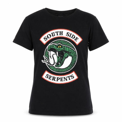 New Look Womens Black 100% Cotton Basic T-Shirt Size 8 Round Neck - South Side Serpents