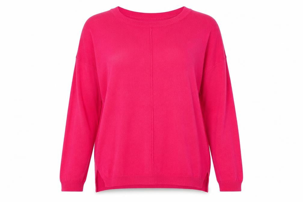 Marks and Spencer Womens Pink Scoop Neck Viscose Pullover Jumper Size M