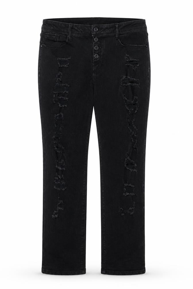 No Boundaries Womens Black Cotton Straight Jeans Size 38 in Regular Zip