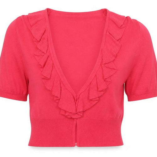 B&W Womens Pink V-Neck Cotton Cardigan Jumper Size M