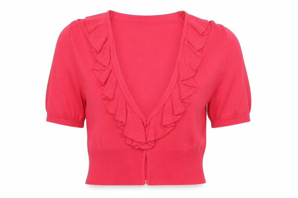B&W Womens Pink V-Neck Cotton Cardigan Jumper Size M