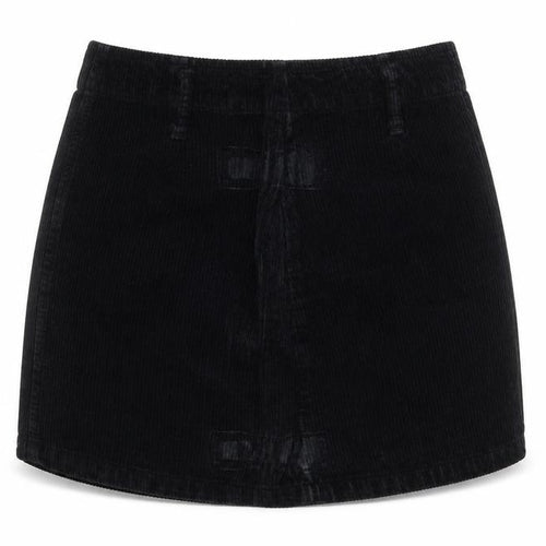 Denim & Co. Womens Black Cotton A-Line Skirt Size 8 Zip