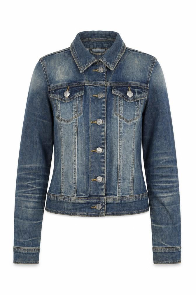 Front view of By Henry Holland women’s blue jacket, size UK 8, button