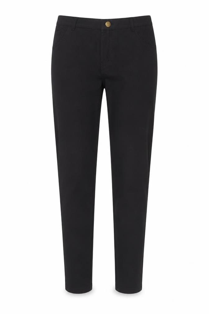 Dammed Delux Womens Black Cotton Trousers Size 12 Regular Zip
