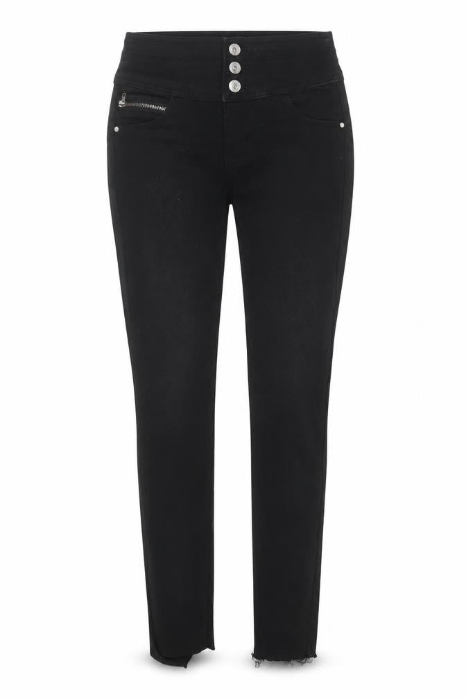 Denim & Co. Womens Black Cotton Skinny Jeans Size 6 Regular Zip