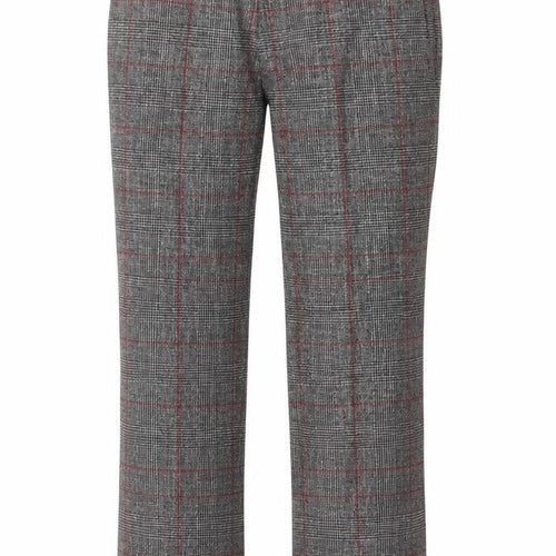Mango Womens Grey Plaid Viscose Trousers Size 6 Regular Zip