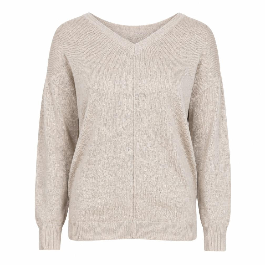 Front view of Wallis women’s grey v-neck viscose jumper, size M