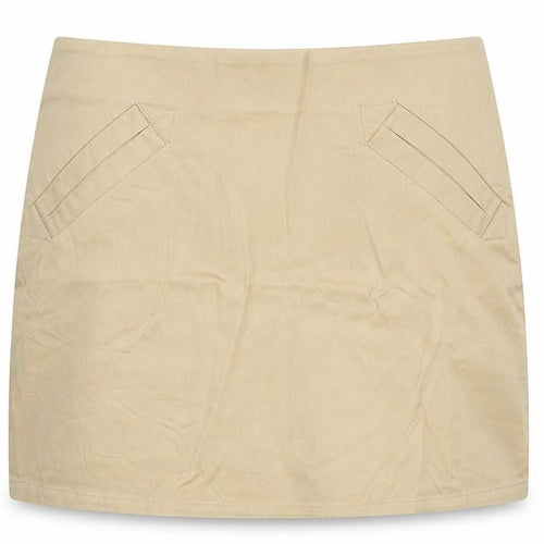 H&M Womens Beige Cotton A-Line Skirt Size 6 Zip