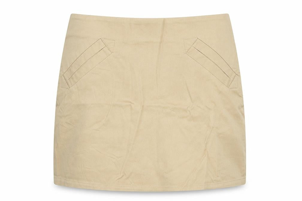 H&M Womens Beige Cotton A-Line Skirt Size 6 Zip
