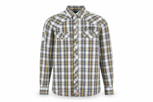 Rhode Island Mens Multicoloured Plaid Cotton Button-Up Size S Collared Button