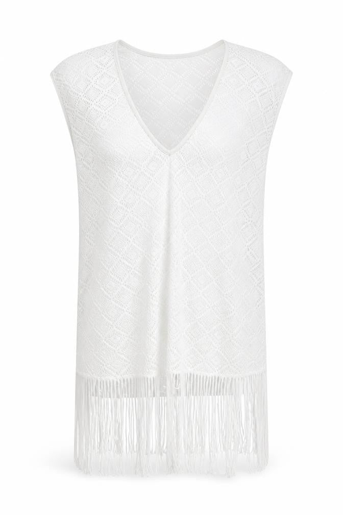 Boutique Womens White Polyester Cover Up Size S - Beach cover up