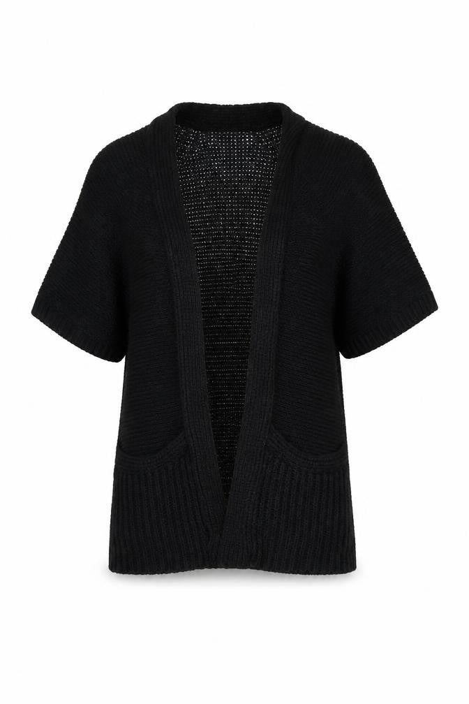 TU Womens Black V-Neck Acrylic Cardigan Jumper Size 8