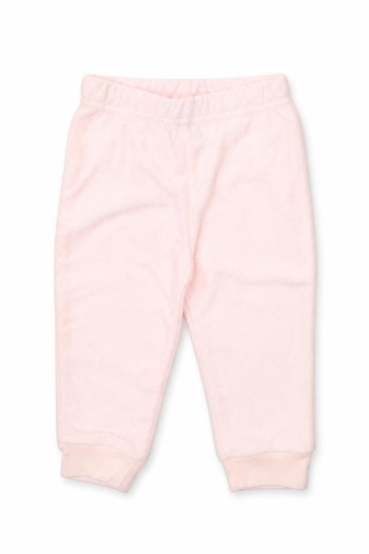 Front view of Chickpea Baby Pink Cotton Jogger Trousers, size 6-9, Months Pullover