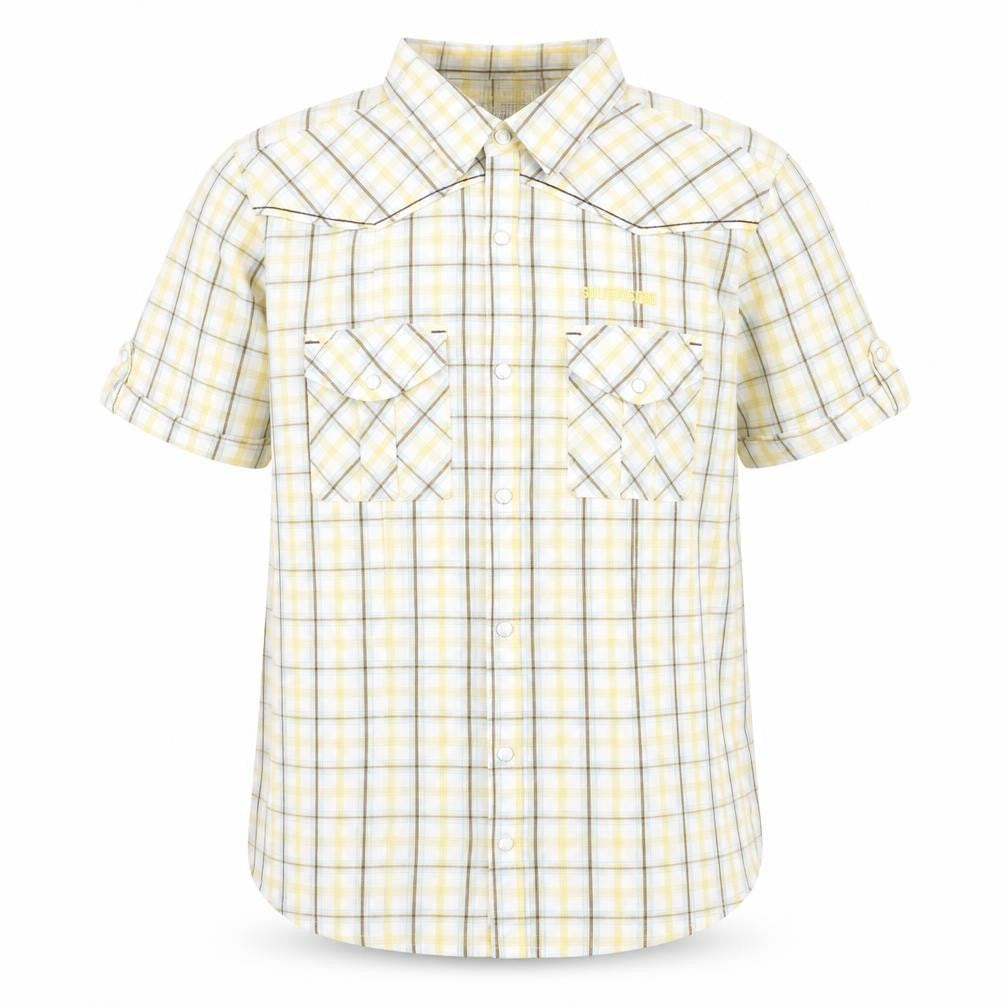 Southside Mens Yellow Plaid Cotton Button-Up Size M Collared Button
