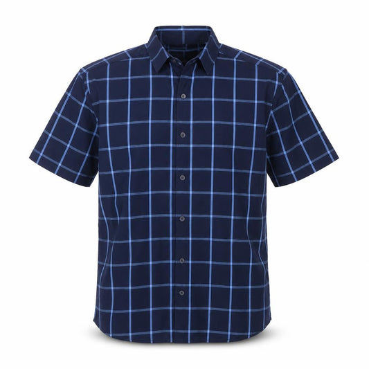 RESERVED Mens Blue Plaid Cotton Button-Up Size S Collared Button