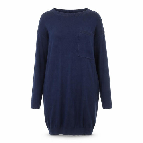 ASOS Womens Blue Acrylic Jumper Dress Size 8 Round Neck Pullover