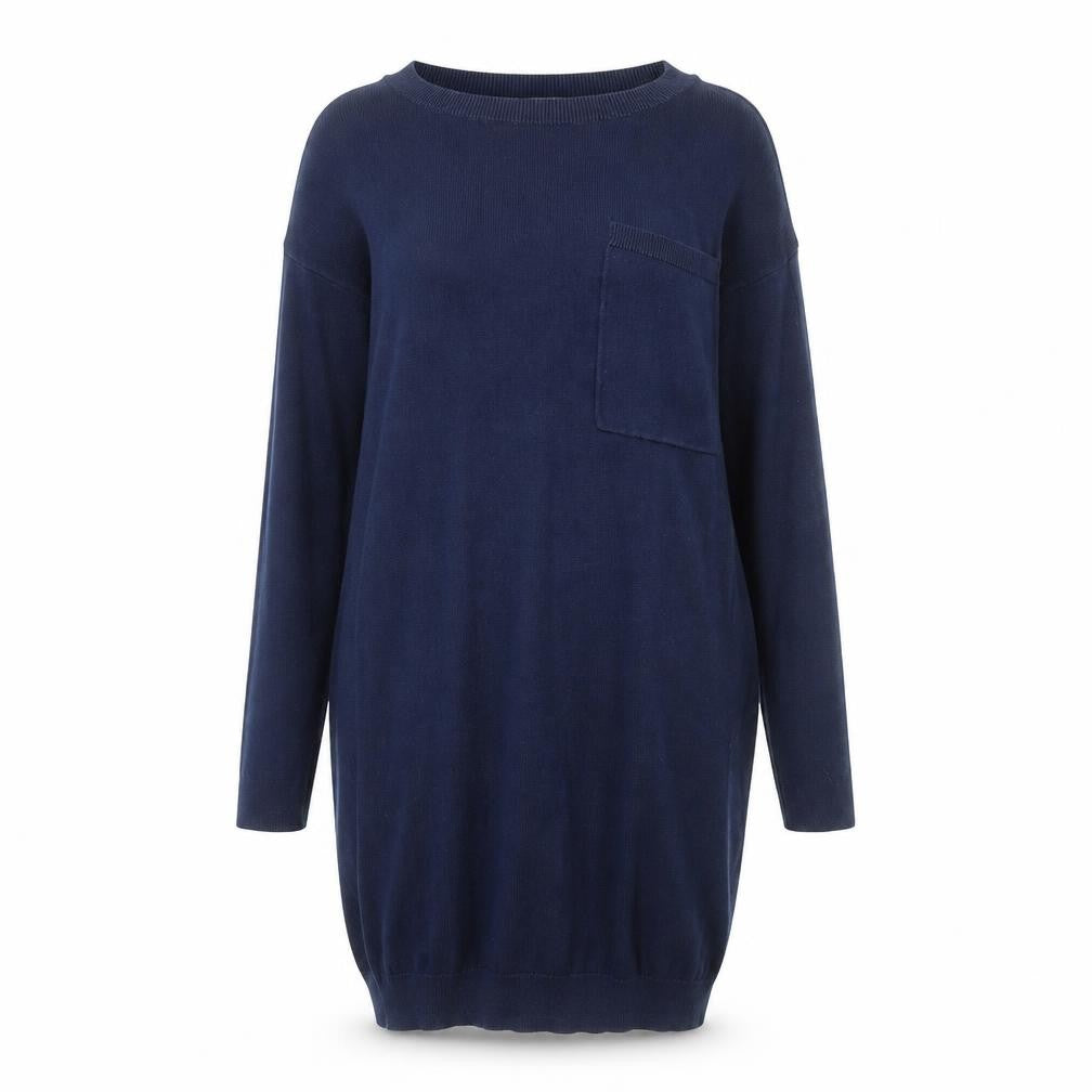 ASOS Womens Blue Acrylic Jumper Dress Size 8 Round Neck Pullover