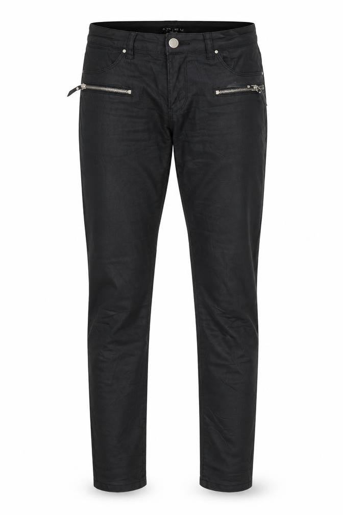 Amisu Womens Black Cotton Straight Jeans Size 10 Regular Zip