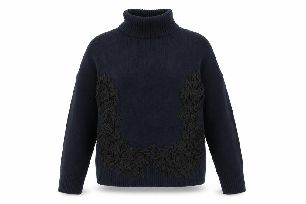 Marks and Spencer Womens Blue High Neck Acrylic Pullover Jumper Size S