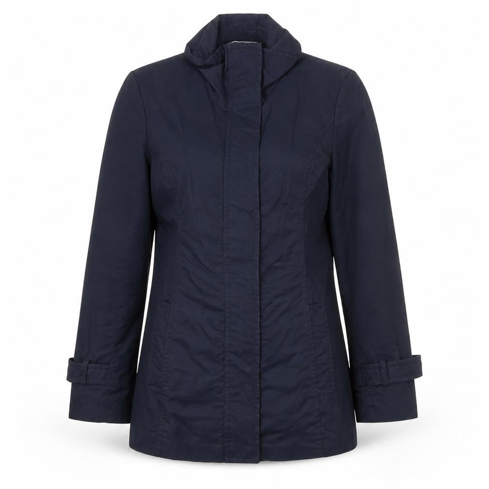 Front view of Precis women’s blue jacket, size UK 10, zip