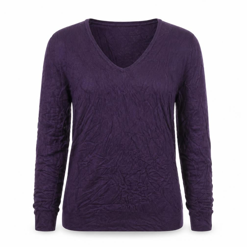 Marks and Spencer Womens Purple V-Neck Acrylic Pullover Jumper Size 10