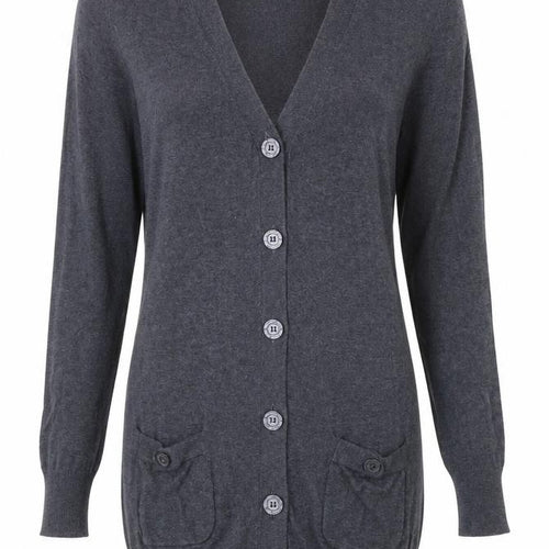 Mango Womens Blue V-Neck Cotton Cardigan Jumper Size S