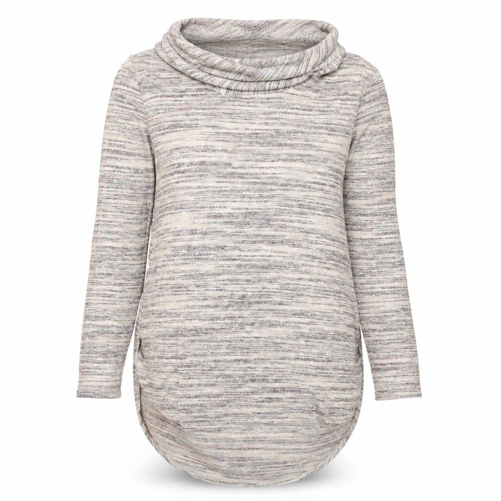 Front view of Knox Rose women’s multicoloured roll neck rayon jumper, size M