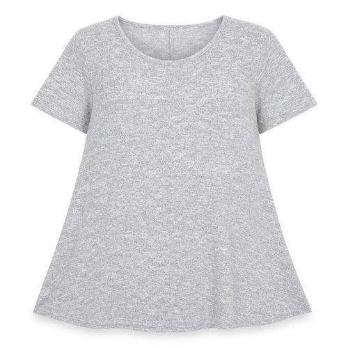 New Look Womens Grey Polyester Tunic T-Shirt Size 6 Round Neck