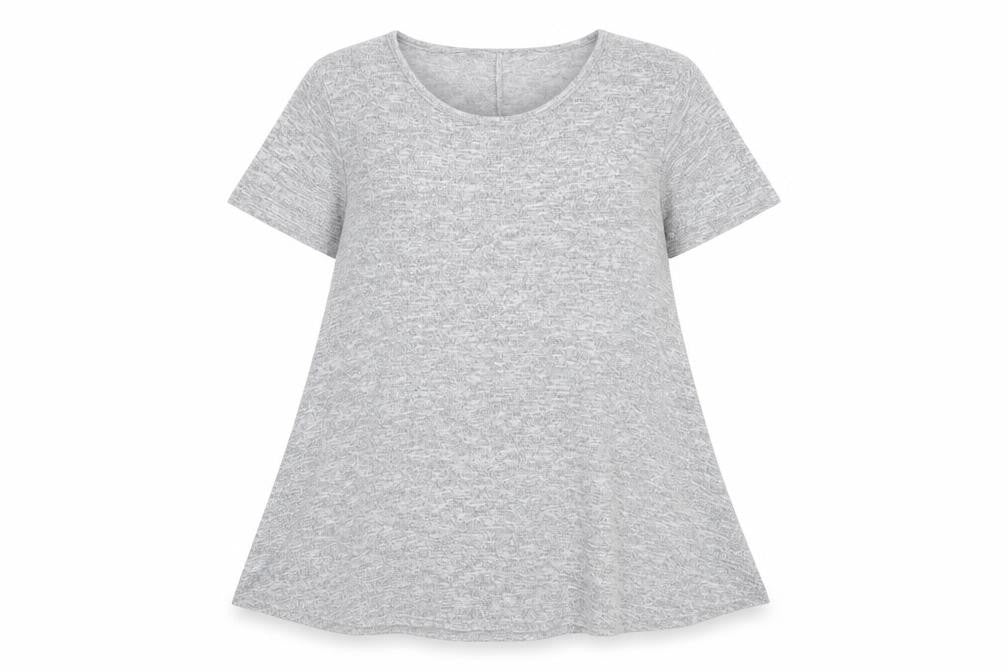 New Look Womens Grey Polyester Tunic T-Shirt Size 6 Round Neck