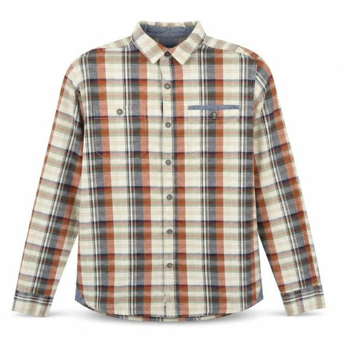 J.Hampton Mens Multicoloured Plaid Cotton Button-Up Size S Collared Button