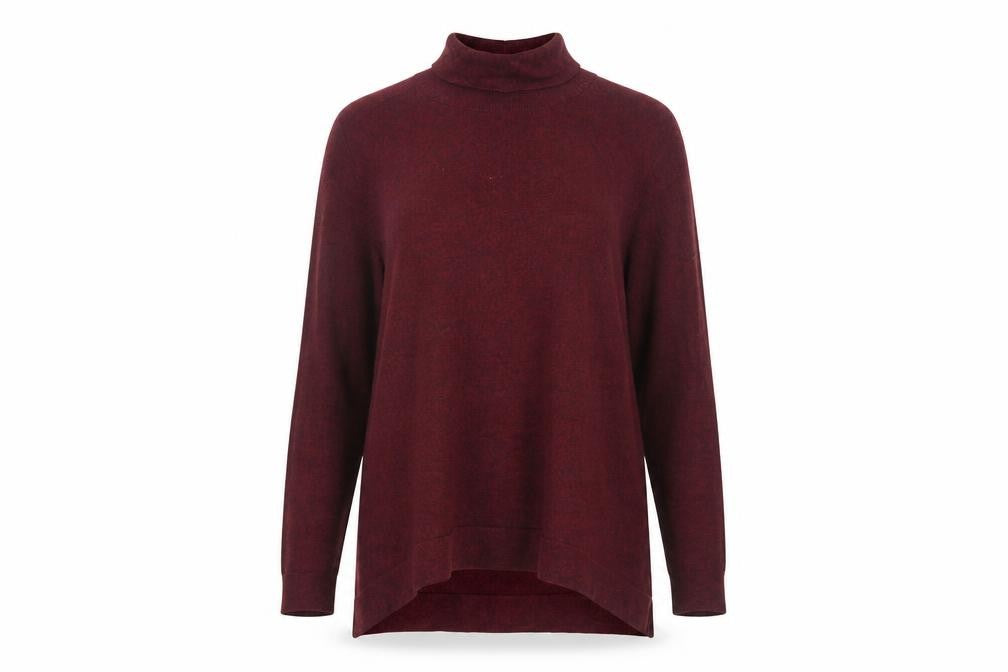 Sportsgirl Womens Red Roll Neck Cotton Pullover Jumper Size M
