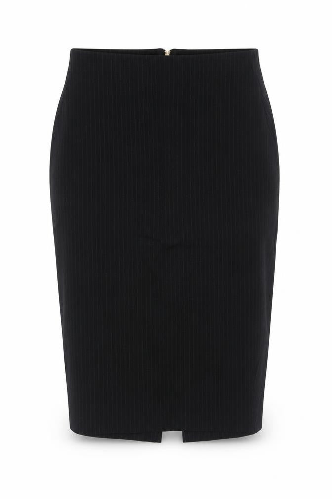 H&M Womens Black Striped Cotton A-Line Skirt Size L Zip