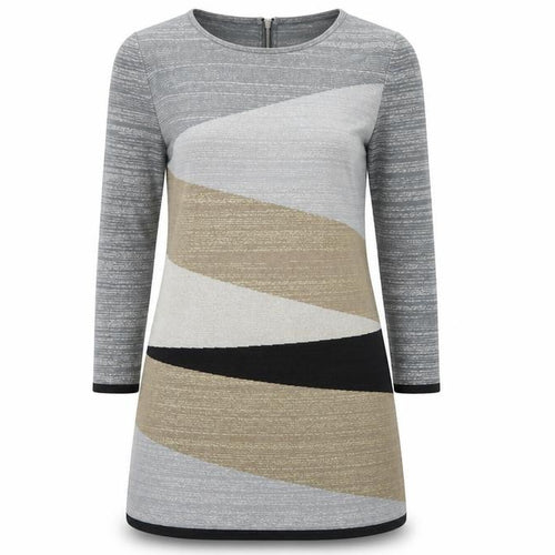 Wallis Womens Green Colourblock Acrylic A-Line Size M Round Neck Zip
