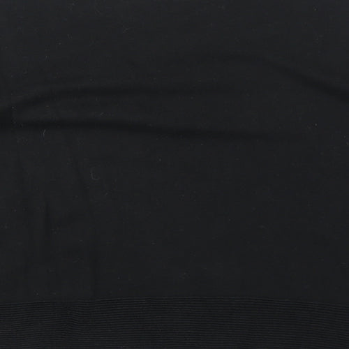 Ann Taylor Womens Black Cotton Basic Blouse Size M Boat Neck