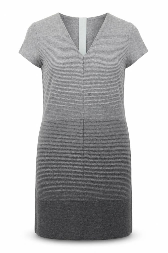 NEXT Womens Grey Wool Jumper Dress Size 10 V-Neck Zip